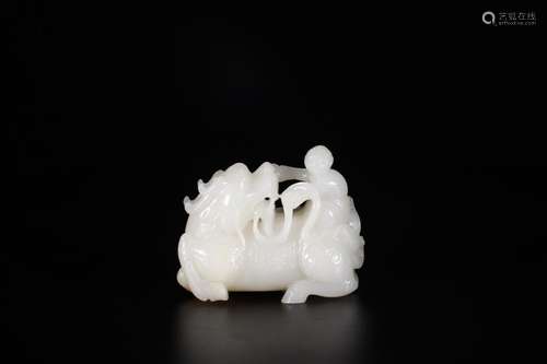 Hetian jade - kirin Zi furnishing articlesSize: 6.9 cm wide ...