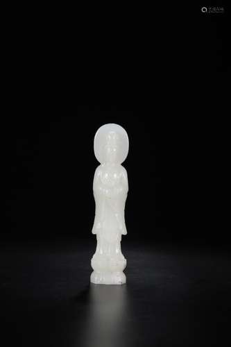 Night: hetian jade guan Yin statueSpecification: high 14.5 c...