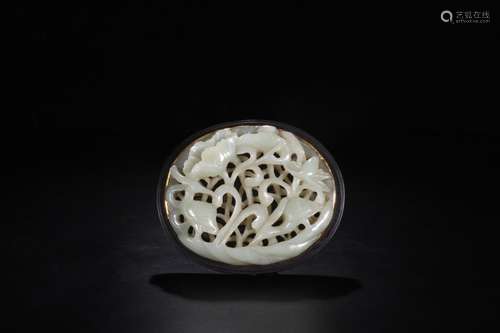 : red sandalwood inlaid hetian jade, "all the way even ...