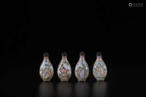 Colorful eight immortals lines: wire inlay enamel snuff bott...