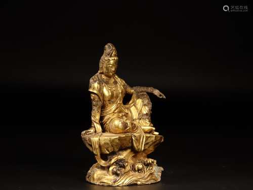 Copper and gold Buddha furnishing articlesSize: 12 cm high 1...