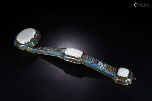 "" cloisonne inlaid jade ruyiSpecification high 52...