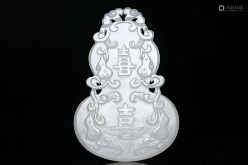 Old hetian jade gourd brand, the jade is exquisite, double-s...