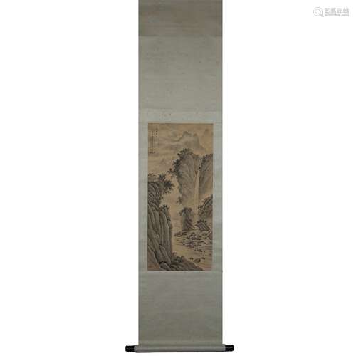 TaoLengYue color silk scroll vertical shaft (landscape) hear...