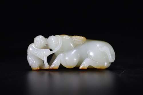 Old and jade jade benevolent put a seed young cattle, hetian...