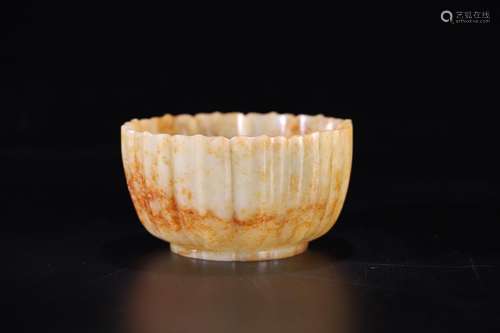 Xinjiang hetian jade bowl, kwai mouth bowl, smooth knife, kn...