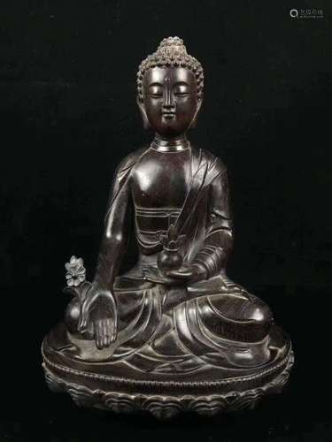 Lobular rosewood Buddha fine patina natural carver carve one...