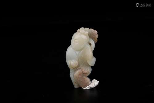 , hotan jade lotus the boy to piecesSize: 4 x 3 x 8 cm weigh...