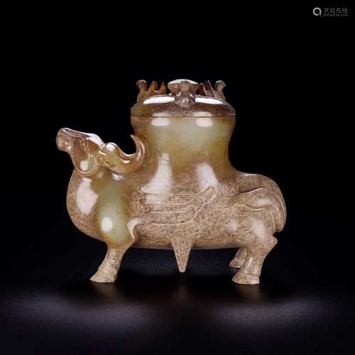 And Tian Shan feeding cattle, jade oil moisten, carved super...