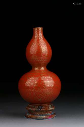 Alum, "" red paint branch flower bottle gourdSize:...