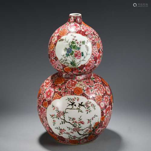 The powder enamel bottle gourdSize, 35.5 19.5 cm in diameter...