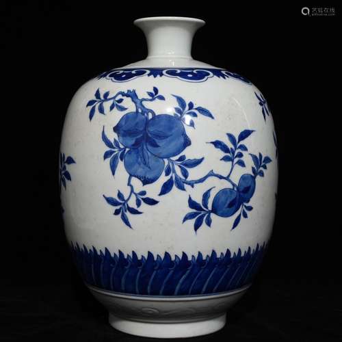 Three fruit grain mei bottles 32 x23 blue and white