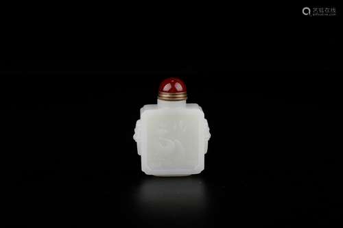 , hotan white jade longfeng wen snuff bottlesSize: 5 * 2 * 6...