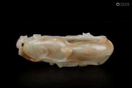 , hotan jade lotus pond waterSize: 17 x 10 x 4 cm weight: 34...