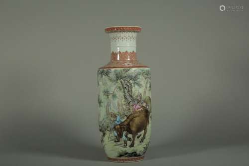 Pastel cattle figure who bottle of 10 CM high 36.8 CM diamet...