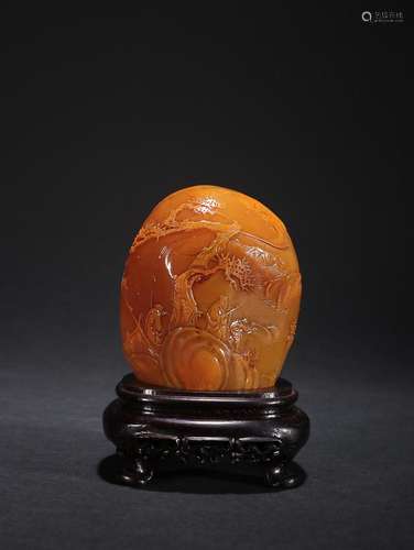 CHINESE TIANHUANG STONE SEAL WITH CARVED 'FIGURE STORY&#...