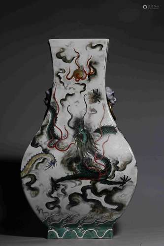 CHINESE GILDED ON MOCAI AND IRON-RED ENAMELED BEAST-HANDLED ...