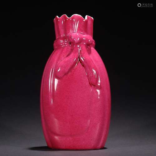 CHINESE PUCE-GLAZED VASE DEPICTING 'RIBBON',' QI...