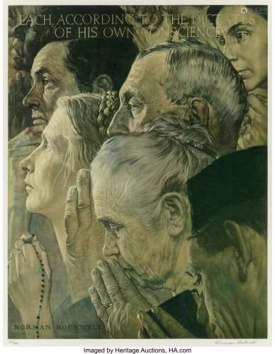 Norman Rockwell (American, 1894-1978) Freedom of Worship Col...
