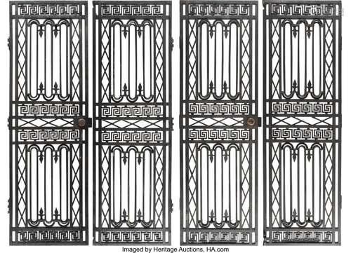 A Pair of Wrought Iron Gates from the Versace Mansion 85 x 2...