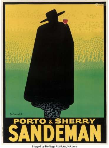Georges Massiot Sandeman Porto & Sherry, 1928 Lithograph...