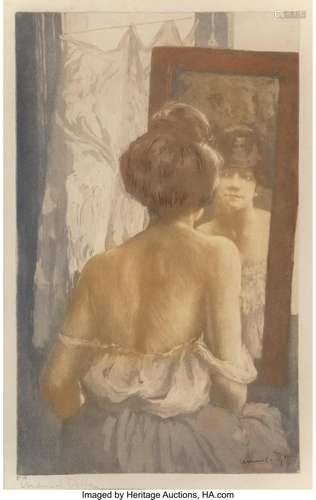 Manuel Robbe (French, 1872-1936) Confidence au Miroir Aquati...