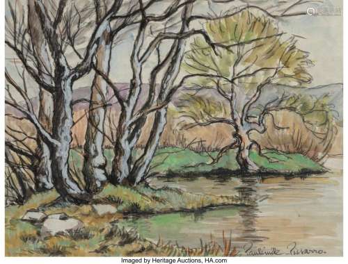 Paulémile Pissarro (French, 1884-1972) Riverside, Autumn Wat...