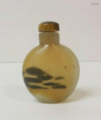 Antique Chinese Natural Agate Hard Stone Snuff Bottle (#2)