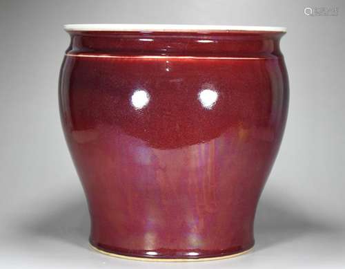 The red glaze cylinder27 cm diameter 28 cm high