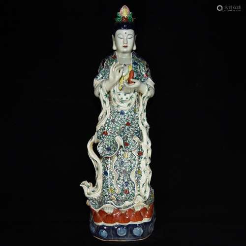 Chenghua bucket color guanyin, 82 x 28