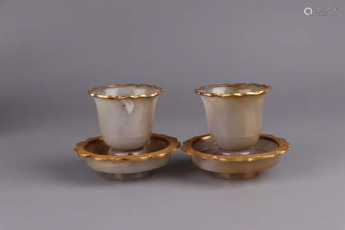 : agate jinzhan a pair11 cm high 9 cm diameter weighs 446 gT...