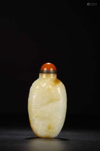 , hotan jade landscape scenery snuff bottleSize: 4.8 x3.1 x9...