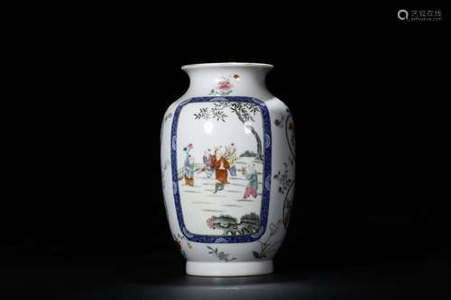 "" pastel medallion YingXiWen bottle21.3 cm high.D...