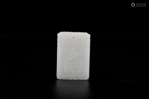 , hotan white jade Buddha poetrySize: 4.5 * 7 cm weight: 56 ...