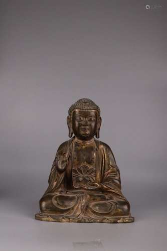 "Annual" shi copper paint gold shakyamuni Buddha s...