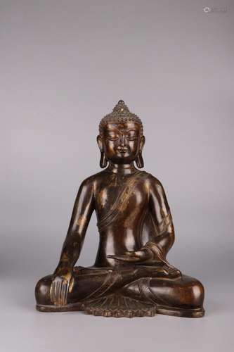 : copper paint gold shakyamuni Buddha statue23 cm high 16 cm...