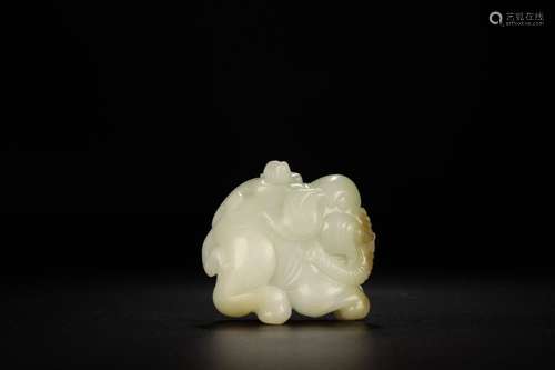 Hou, hotan white jade seal that furnishing articlesSize: 6 x...