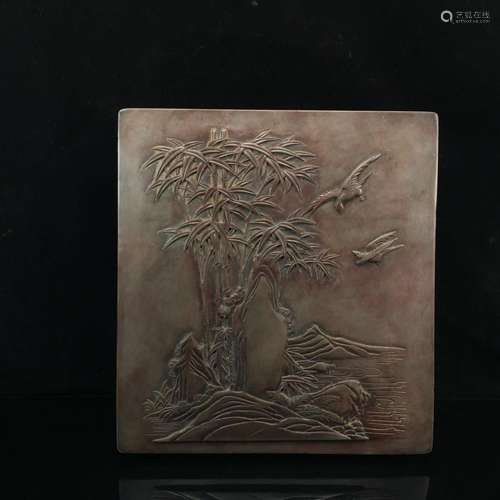 Loose marble: "four songhua cover inkstone bamboo at pe...