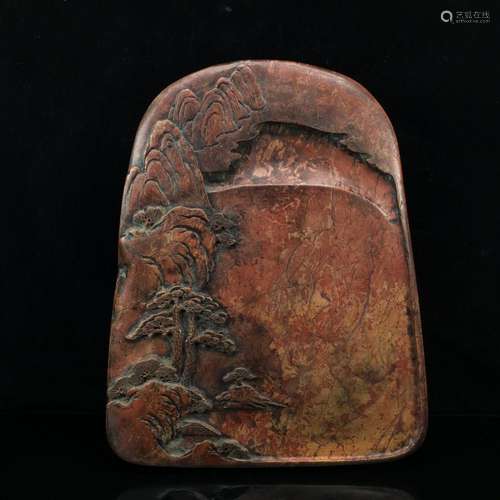 Red silk stone: "four red silk inkstone lake viewThe at...