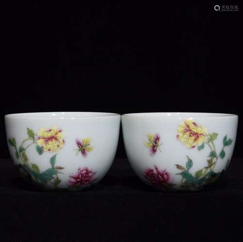 Pastel flower butterfly tattoo cup a coupleSize: 3.3 cm diam...