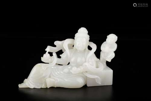 Furnishing articles, hotan jade the boy worship goddess of m...