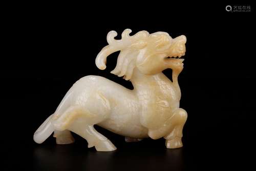 Hetian jade kirin furnishing articlesSize: 17 * 6 * 13 cm we...