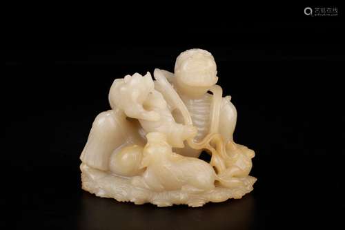 Lion, furnishing articles, hotan jade playSize: 12 * 9 * 9 c...