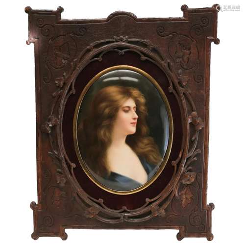 Stunning KPM Hand Painted Porcelain Plaque of a Beauty, 19th...