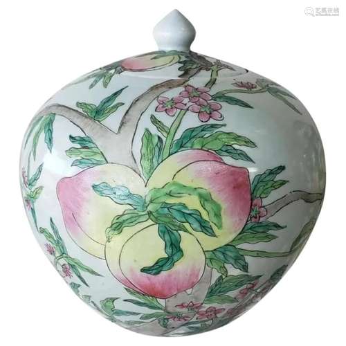 1862-1873 Chinese Porcelain 10 Peaches Motif Ginger Jar (Ton...