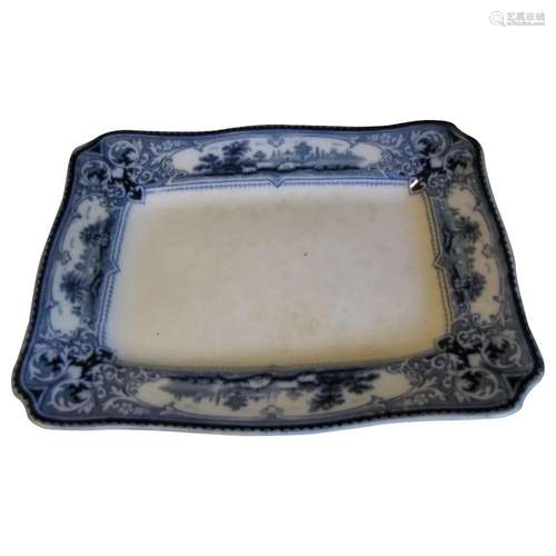 Small Rectangular Flow Blue Platter, VERONA