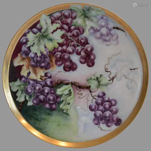 Amazing Limoges Porcelain 13 5/8” Tray  / Platter ~ Hand Pai...