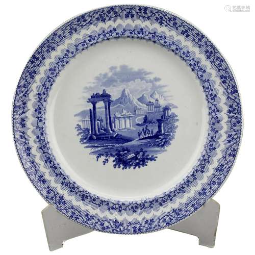 Blue Transfer Ware Dinner Plate Archipelago Pattern Ridgway ...