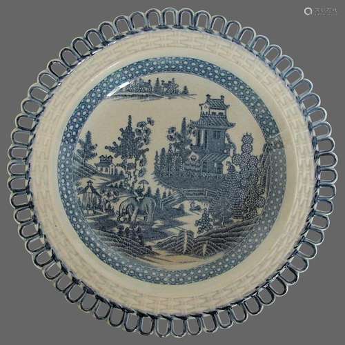 Rare Antique Turner Plate, Blue & White "Elephant&q...