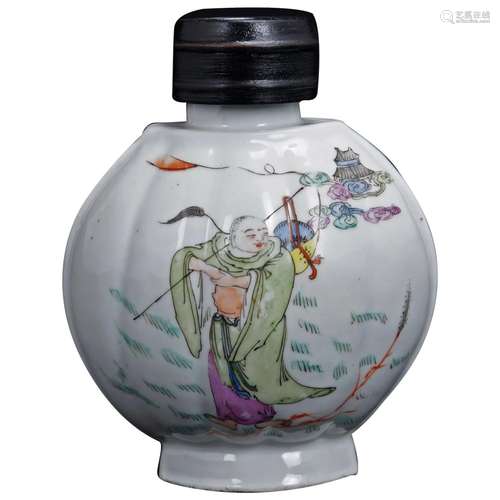 Chinese Polychrome Tea Caddy Hua Cha Gong Si Mark Republic P...